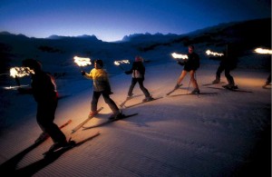 Night skiing